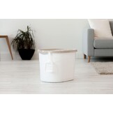 Iris Ohyama, Grote kunststof kattenbak met boveningang, inclusief schep en deksel met ventilatiegaten, L52 x D37,5 x H36,5 cm, BPA-vrij, schephouder, voor katten, TECL-20, wit/beige