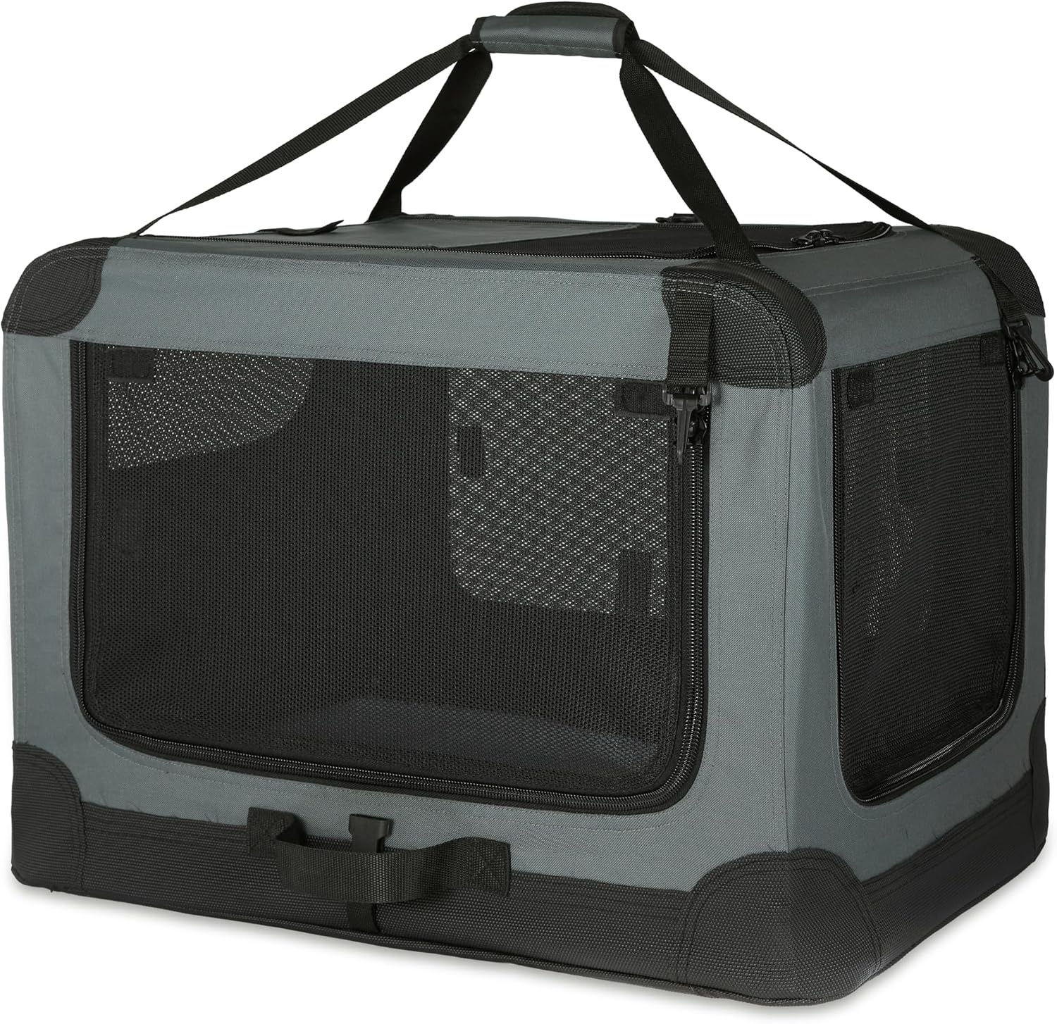 Amazon Basics Draagbare Hondenbench - Opvouwbaar - Maat L (91 x 61 x 61 cm) - Grijs