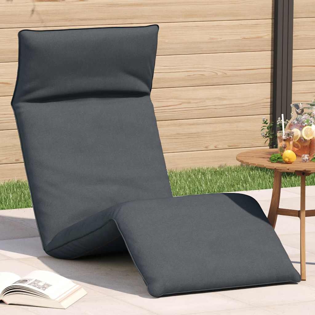 vidaXL Ligstoel inklapbaar 175x54x8,5 cm Oxford stof antracietkleurig