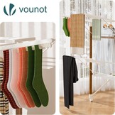 vounot Droogrek, grote capaciteit, 173 x 94 x 123 cm, uittrekbaar, opvouwbaar, met wielen en net, multifunctioneel, houtimitatie, voor binnen en buiten, wit