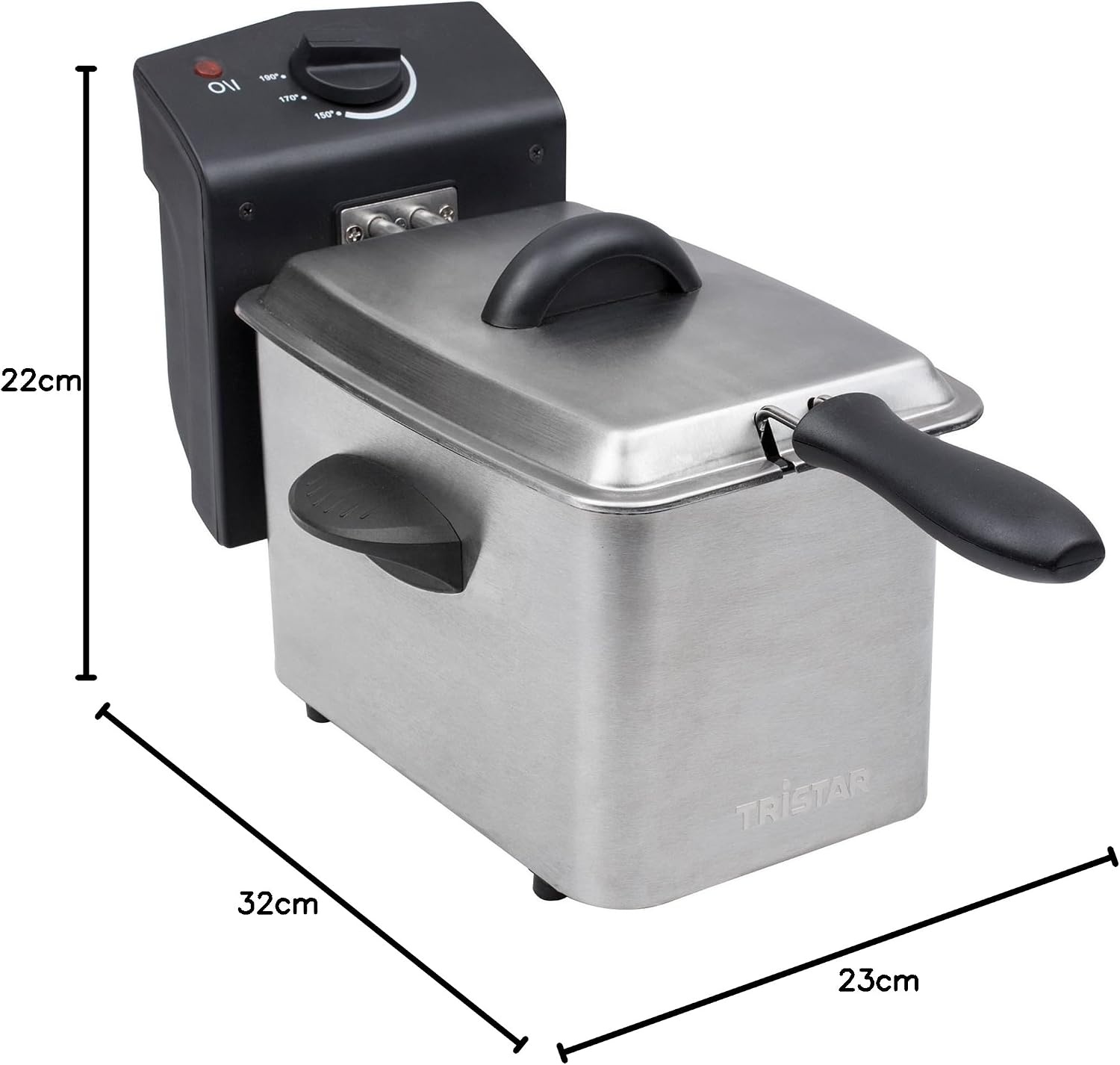 Tristar FR-6919 Friteuse – Compacte 2 liter Frituurpan – 800 Watt - Maat 2 Liter