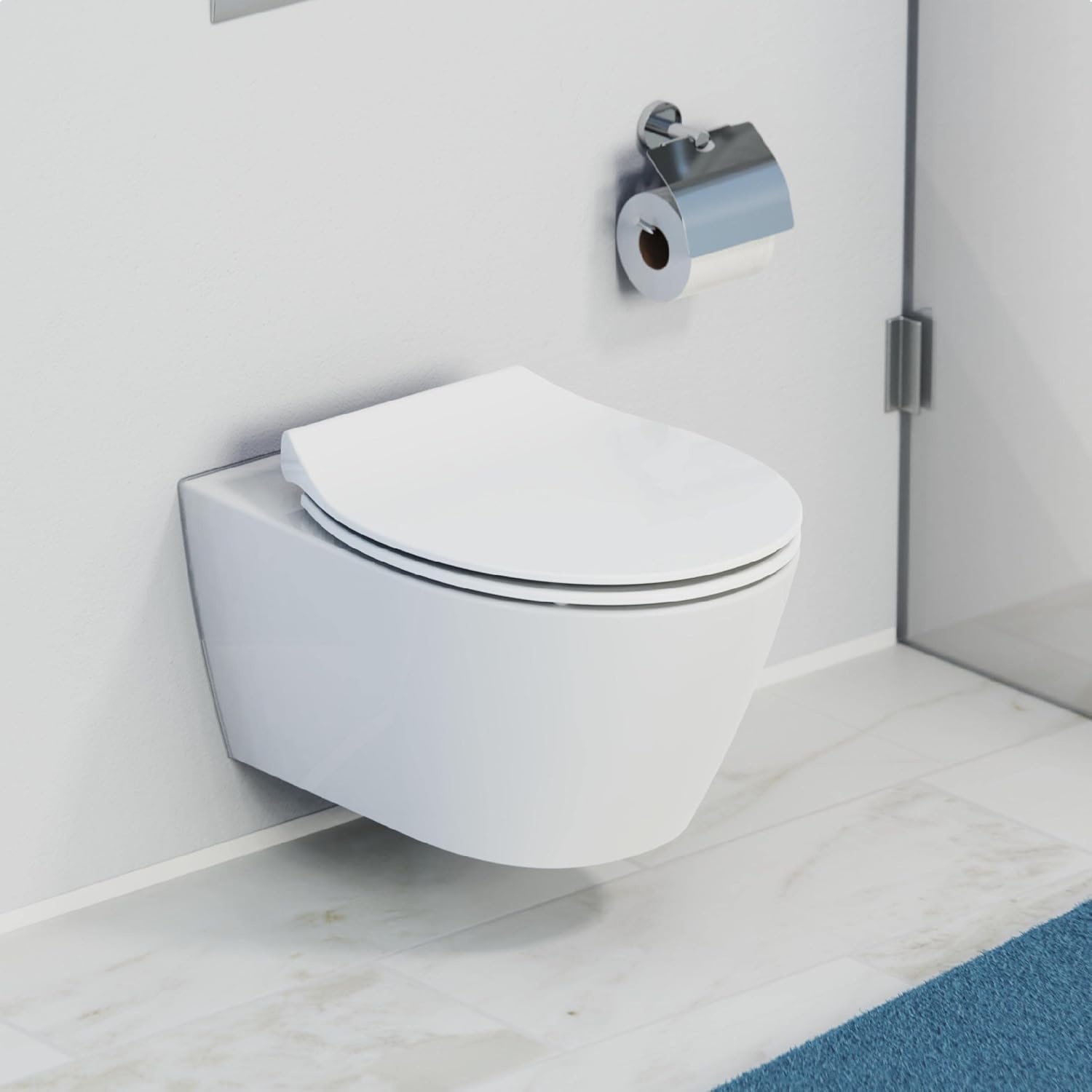 Schütte Slimline Toiletbril met Soft-close en Quick-release - Wit - 45 x 37 cm