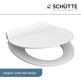 Schütte Slimline Toiletbril met Soft-close en Quick-release - Wit - 45 x 37 cm