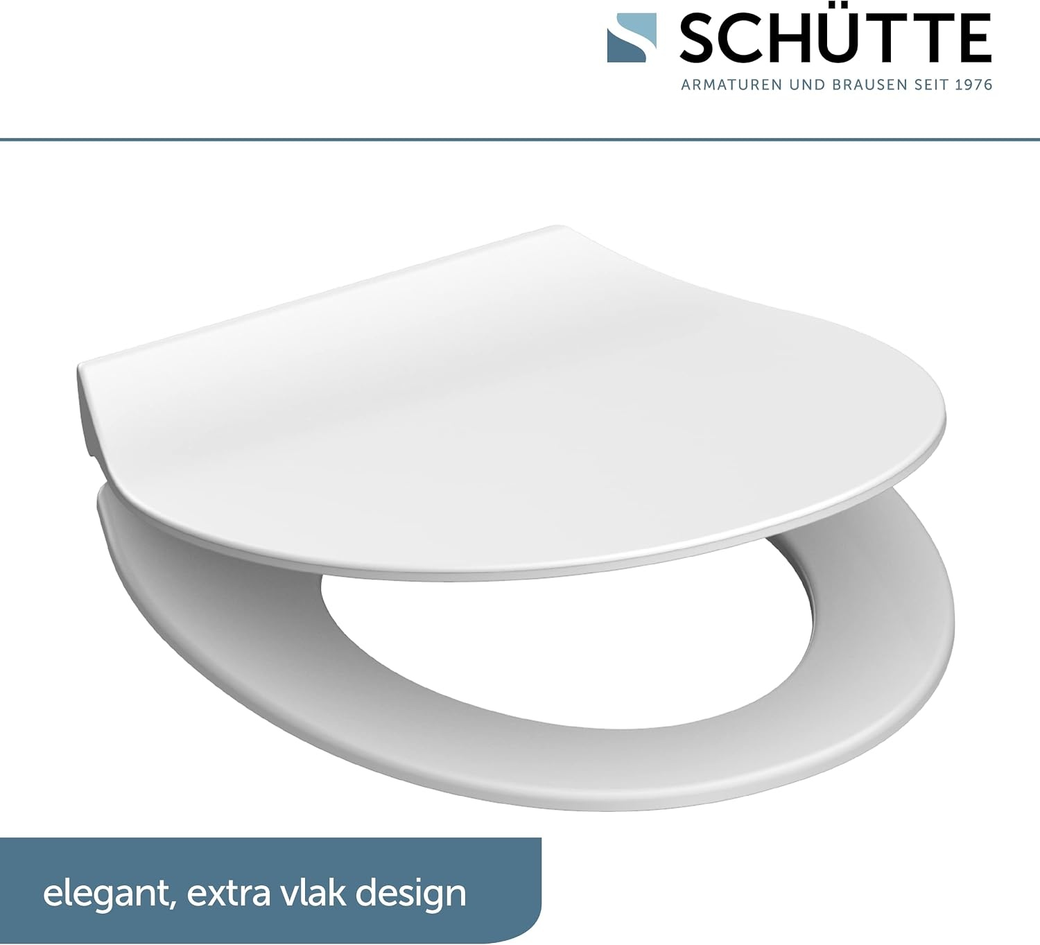 Schütte Slimline Toiletbril met Soft-close en Quick-release - Wit - 45 x 37 cm