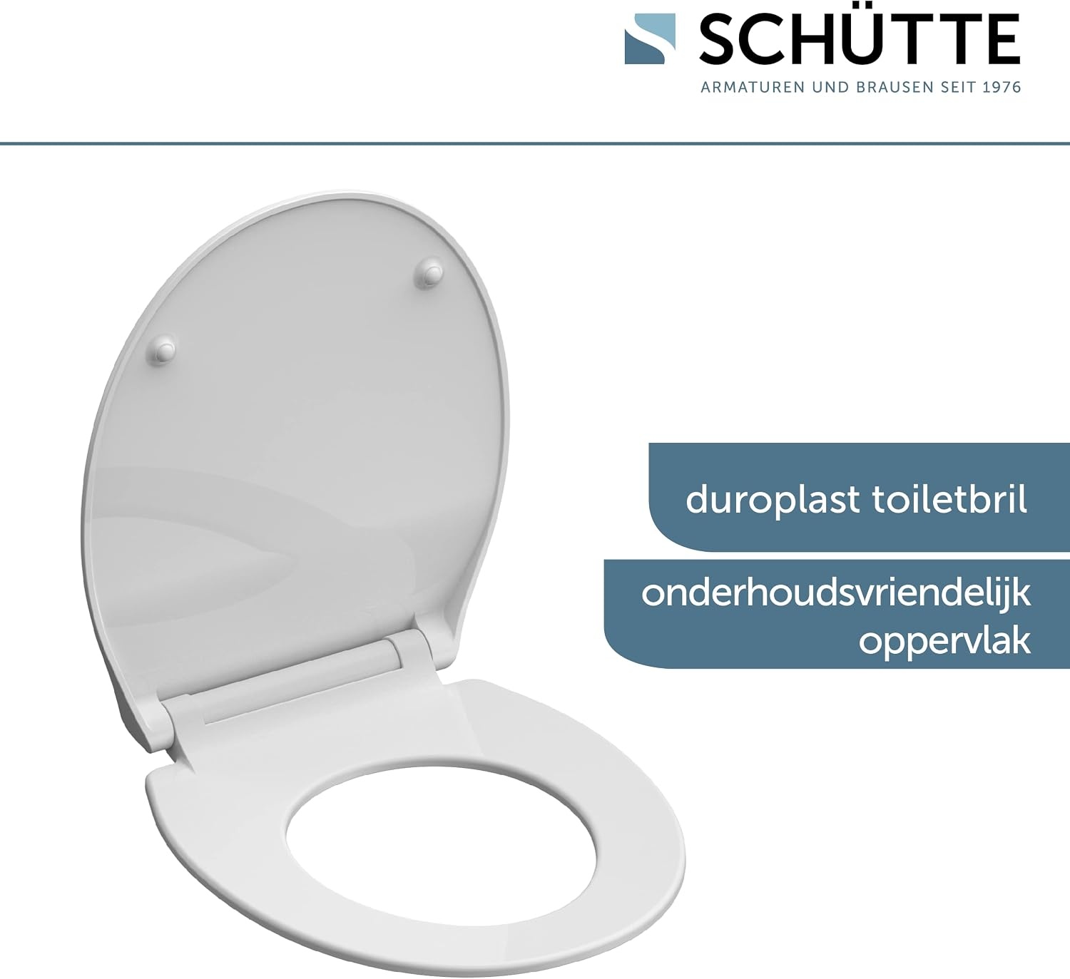 Schütte Slimline Toiletbril met Soft-close en Quick-release - Wit - 45 x 37 cm