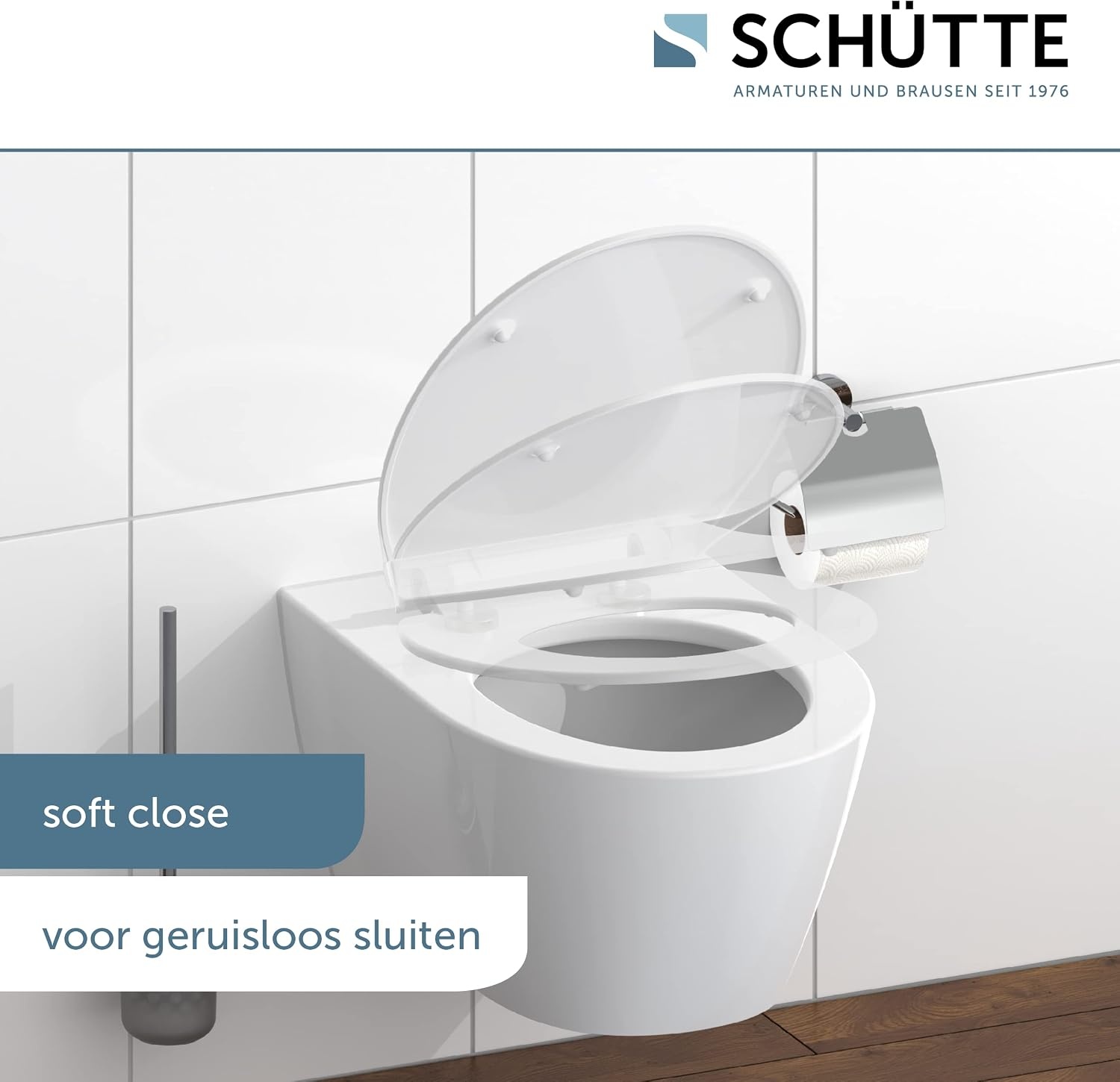 Schütte Slimline Toiletbril met Soft-close en Quick-release - Wit - 45 x 37 cm