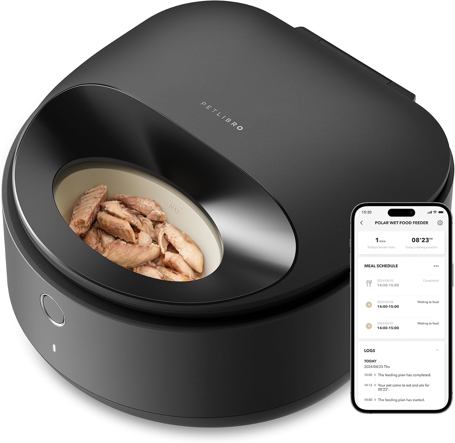 PETLIBRO Voederautomaat voor katten, natvoer, 2,4 GHz wifi smart app-bediening, herziening natvoerautomaat voor katten met halfgeleiderkoeling, 3 dagen echte versheid, wet food voerdispenser voor