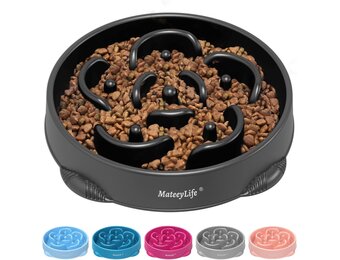 Mateeylife Anti-slok Hondenkom | Slow Feeder | Medium/Groot Hond | Groot | Zwart | 1st