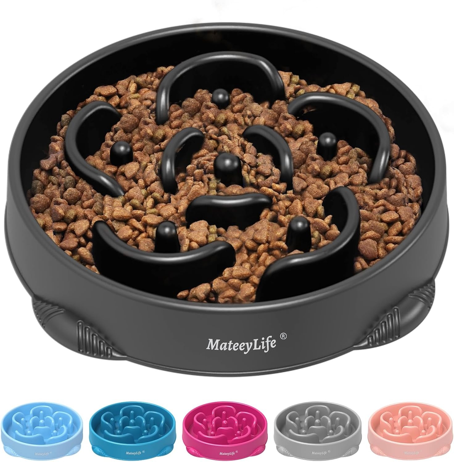 Mateeylife Anti-slok Hondenkom | Slow Feeder | Medium/Groot Hond | Groot | Zwart | 1st
