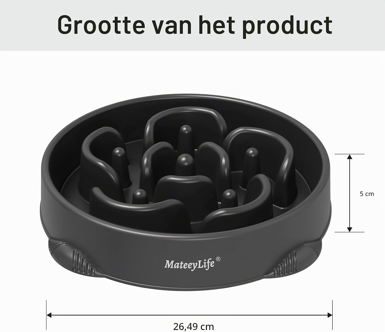 Mateeylife Anti-slok Hondenkom | Slow Feeder | Medium/Groot Hond | Groot | Zwart | 1st
