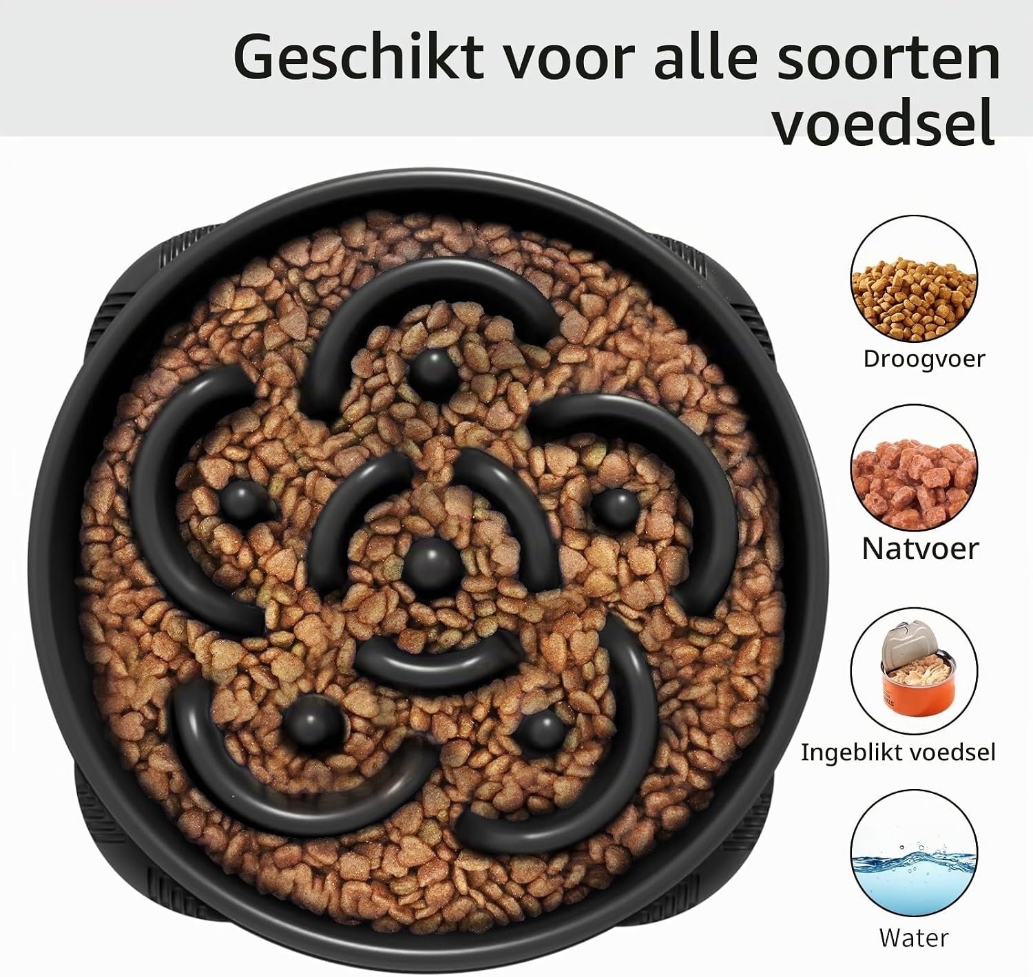 Mateeylife Anti-slok Hondenkom | Slow Feeder | Medium/Groot Hond | Groot | Zwart | 1st