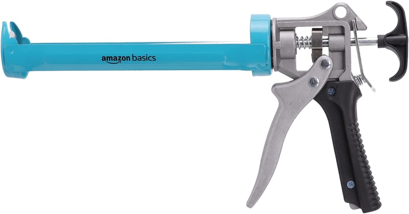 Amazon Basics Kitspuit voor 310 ml patronen, blauw/grijs, 12:1 overbrengingsverhouding