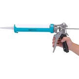 Amazon Basics Kitspuit voor 310 ml patronen, blauw/grijs, 12:1 overbrengingsverhouding
