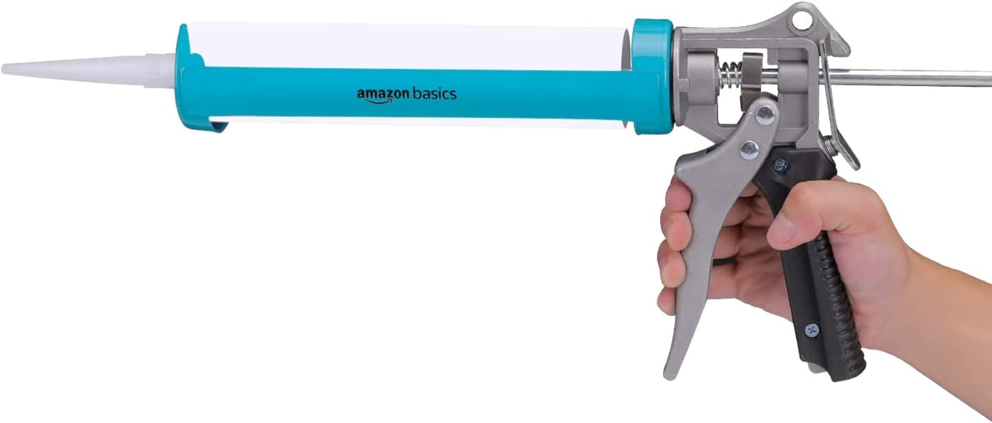 Amazon Basics Kitspuit voor 310 ml patronen, blauw/grijs, 12:1 overbrengingsverhouding