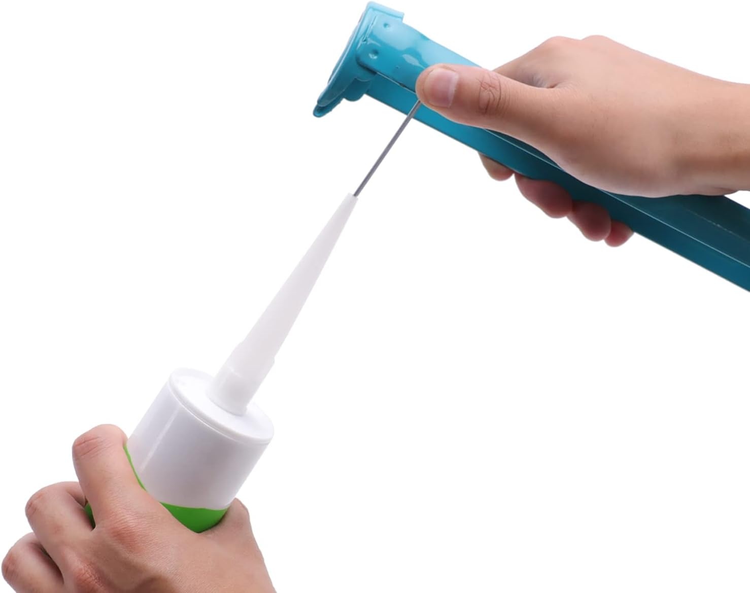 Amazon Basics Kitspuit voor 310 ml patronen, blauw/grijs, 12:1 overbrengingsverhouding