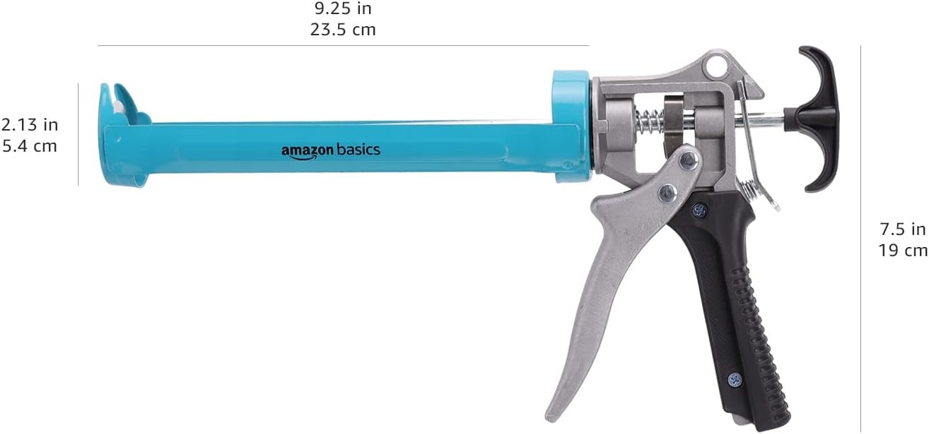 Amazon Basics Kitspuit voor 310 ml patronen, blauw/grijs, 12:1 overbrengingsverhouding