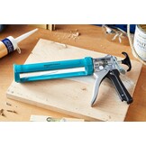 Amazon Basics Kitspuit voor 310 ml patronen, blauw/grijs, 12:1 overbrengingsverhouding
