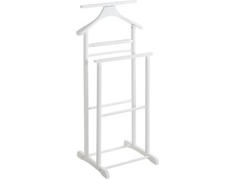 HAKU Dressboy Kledingstandaard - Wit - Massief Hout - 47 x 102 x 36 cm