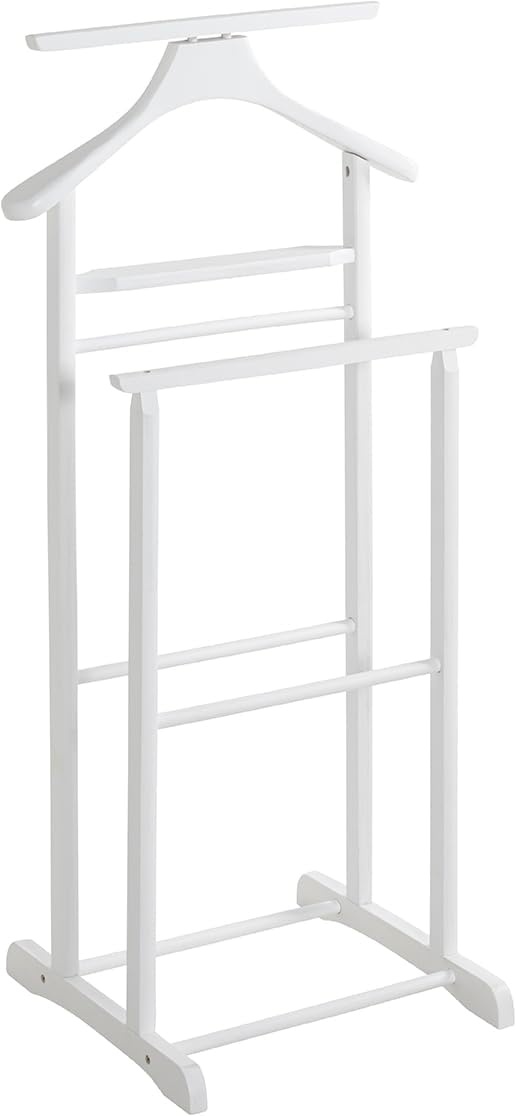 HAKU Dressboy Kledingstandaard - Wit - Massief Hout - 47 x 102 x 36 cm