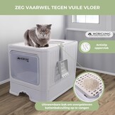 Mobiclinic® pets, Overdekte kattenbak, Uitschuifbare lade, Inclusief schepl, Catbox, Dubbele voor- boveningang met deksel, Bovenrooster, Elegant uiterlijk, Demonteerbare structuur