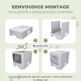 Mobiclinic® pets, Overdekte kattenbak, Uitschuifbare lade, Inclusief schepl, Catbox, Dubbele voor- boveningang met deksel, Bovenrooster, Elegant uiterlijk, Demonteerbare structuur