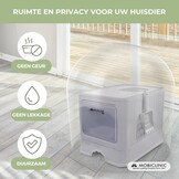Mobiclinic® pets, Overdekte kattenbak, Uitschuifbare lade, Inclusief schepl, Catbox, Dubbele voor- boveningang met deksel, Bovenrooster, Elegant uiterlijk, Demonteerbare structuur
