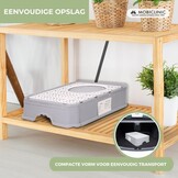 Mobiclinic® pets, Overdekte kattenbak, Uitschuifbare lade, Inclusief schepl, Catbox, Dubbele voor- boveningang met deksel, Bovenrooster, Elegant uiterlijk, Demonteerbare structuur