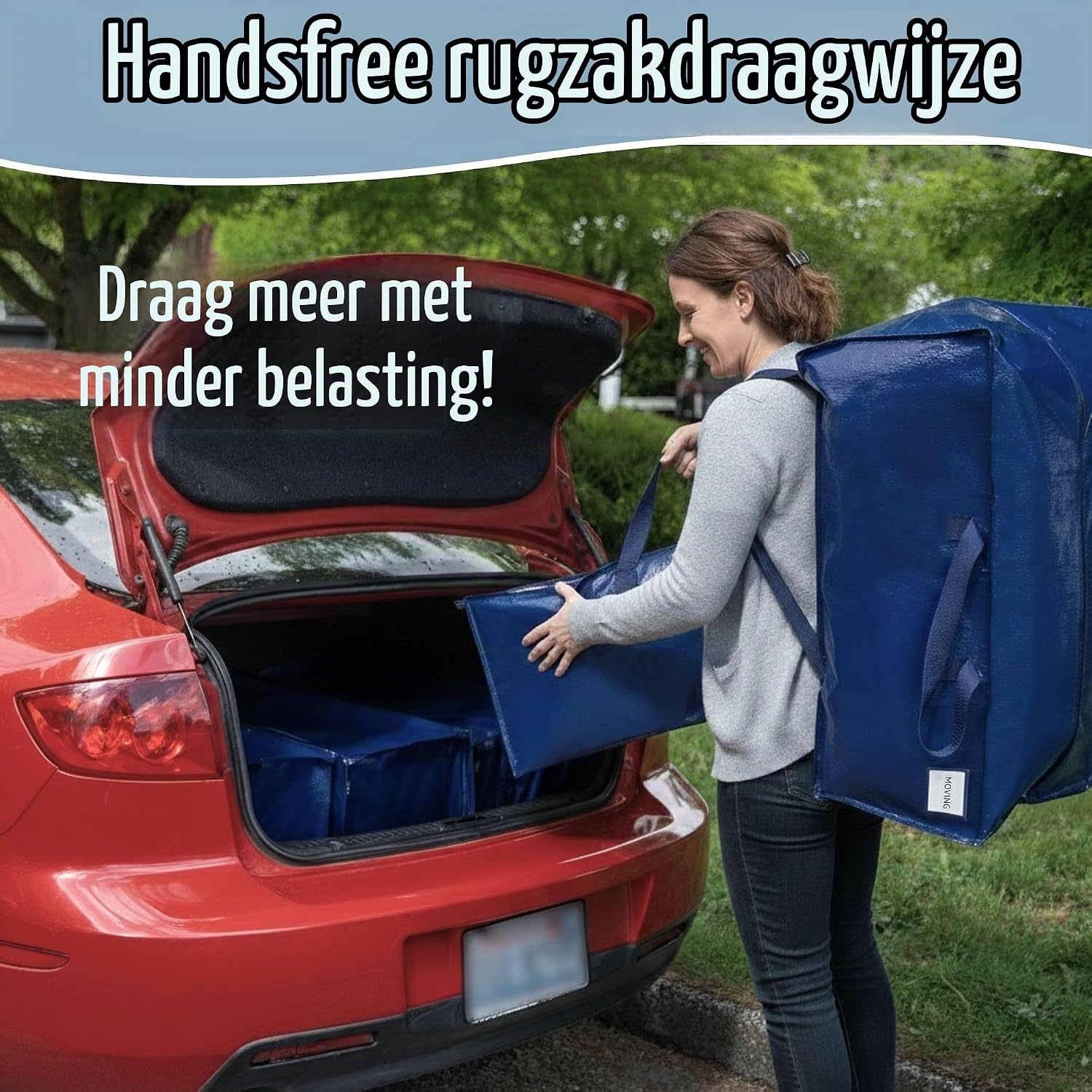 VENO 4-pack verhuiszakken Heavy-Duty extra groot met rugzakriemen, benodigdheden voor verhuizing, sterke handgrepen en ritssluitingen, kledingopslag, verpakking, waszakken, herbruikbaar en duurzaam