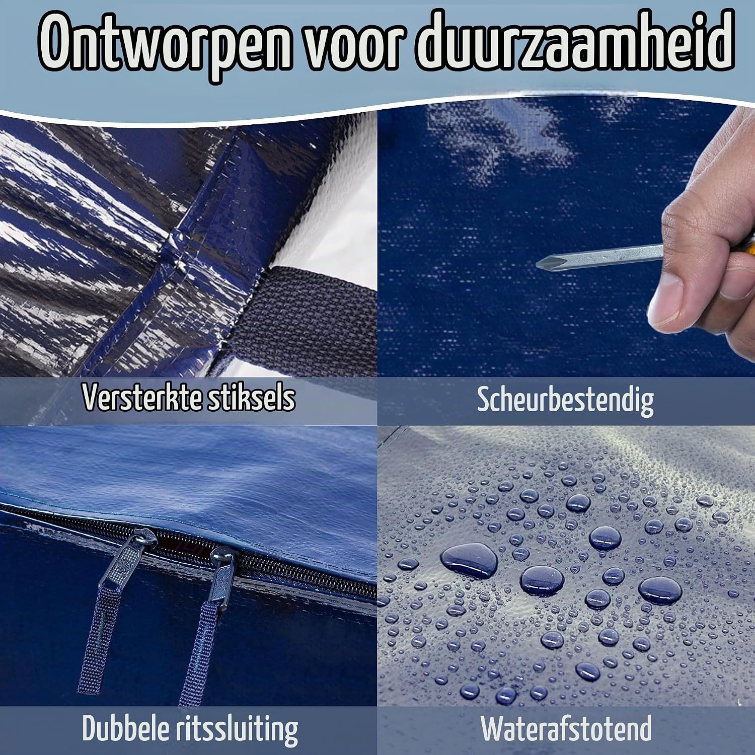 VENO 4-pack verhuiszakken Heavy-Duty extra groot met rugzakriemen, benodigdheden voor verhuizing, sterke handgrepen en ritssluitingen, kledingopslag, verpakking, waszakken, herbruikbaar en duurzaam
