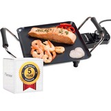 Bestron ektrische Grillplaat, Teppanyaki Tafelgrill met antiaanbaklaag, 1000W, zwart - Maat S