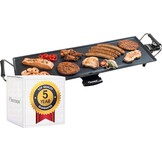 Bestron ektrische Grillplaat, Teppanyaki Tafelgrill met antiaanbaklaag, 1000W, zwart - Maat S