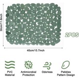 Set van 2 Spoelbakmatten - Pebble Design - Groen - 30 x 40 cm