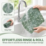 Set van 2 Spoelbakmatten - Pebble Design - Groen - 30 x 40 cm