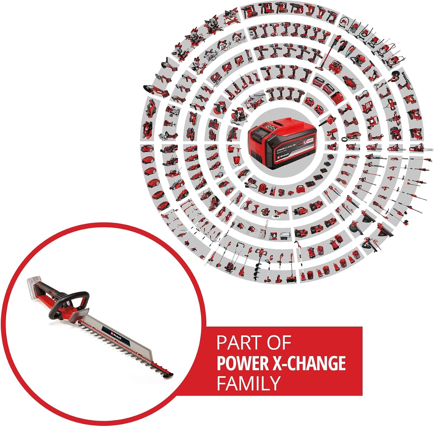 Einhell Professional Accu Heggenschaar GP-CH 18/61 Li BL - 61 cm - Rood - Zonder accu