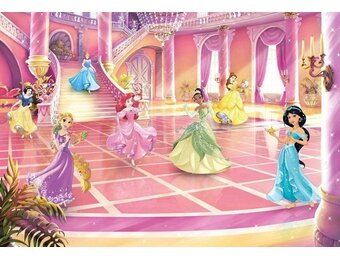 Komar Disney Fotobehang | Disney Princess Glitter Party | Grootte: 368 x 254 cm (breedte x hoogte) | Meisjes, Prinses, Behang, Kinderen, Muur, Kinderkamer, Decoratie | 8-4107