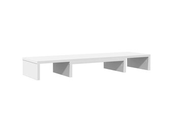 vidaXL Monitorstandaard verstelbaar 80x24x10,5 cm bewerkt hout wit
