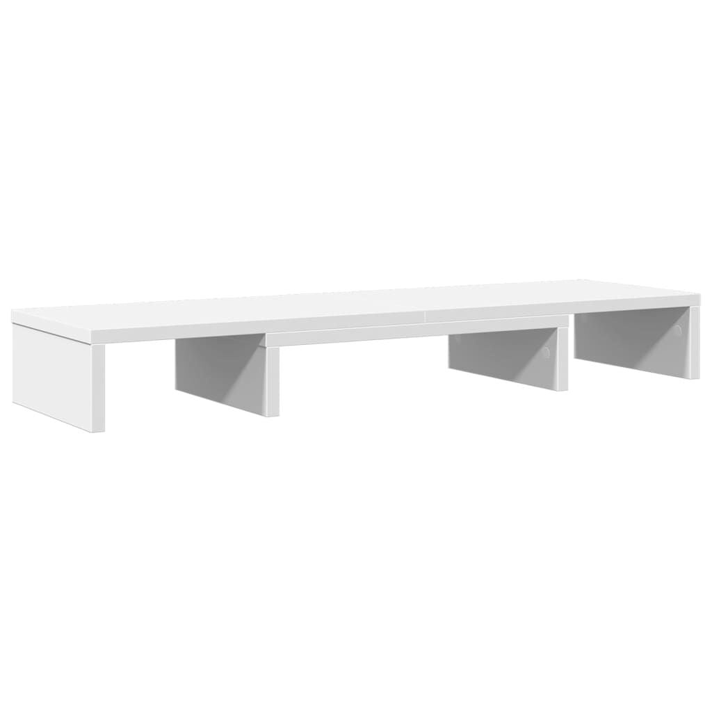 vidaXL Monitorstandaard verstelbaar 80x24x10,5 cm bewerkt hout wit