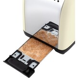 Russell Hobbs Broodrooster [Twee snedes] Colours Plus RVS Crème (Extra Brede Broodsleuven, incl. Opwarmrekje, 6 Bruiningsinstellingen + Ontdooi Functie, Lift & Look, 1600 Watt) 26551-56