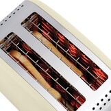 Russell Hobbs Broodrooster [Twee snedes] Colours Plus RVS Crème (Extra Brede Broodsleuven, incl. Opwarmrekje, 6 Bruiningsinstellingen + Ontdooi Functie, Lift & Look, 1600 Watt) 26551-56