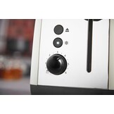 Russell Hobbs Broodrooster [Twee snedes] Colours Plus RVS Crème (Extra Brede Broodsleuven, incl. Opwarmrekje, 6 Bruiningsinstellingen + Ontdooi Functie, Lift & Look, 1600 Watt) 26551-56