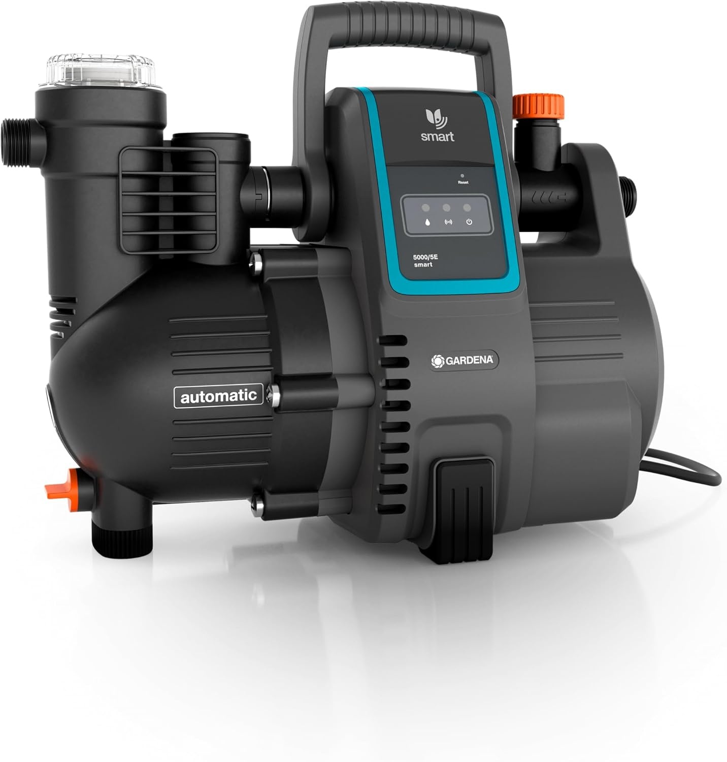 Gardena smart Pressure Pump: waterautomaat bestuurbaar via app/tablet, toevoercapaciteit 5000 l/u, onderhoudsvrij, geïntegreerd voorfilter, max. aanzuighoogte 8 m, droogloopzekering (19080-20).