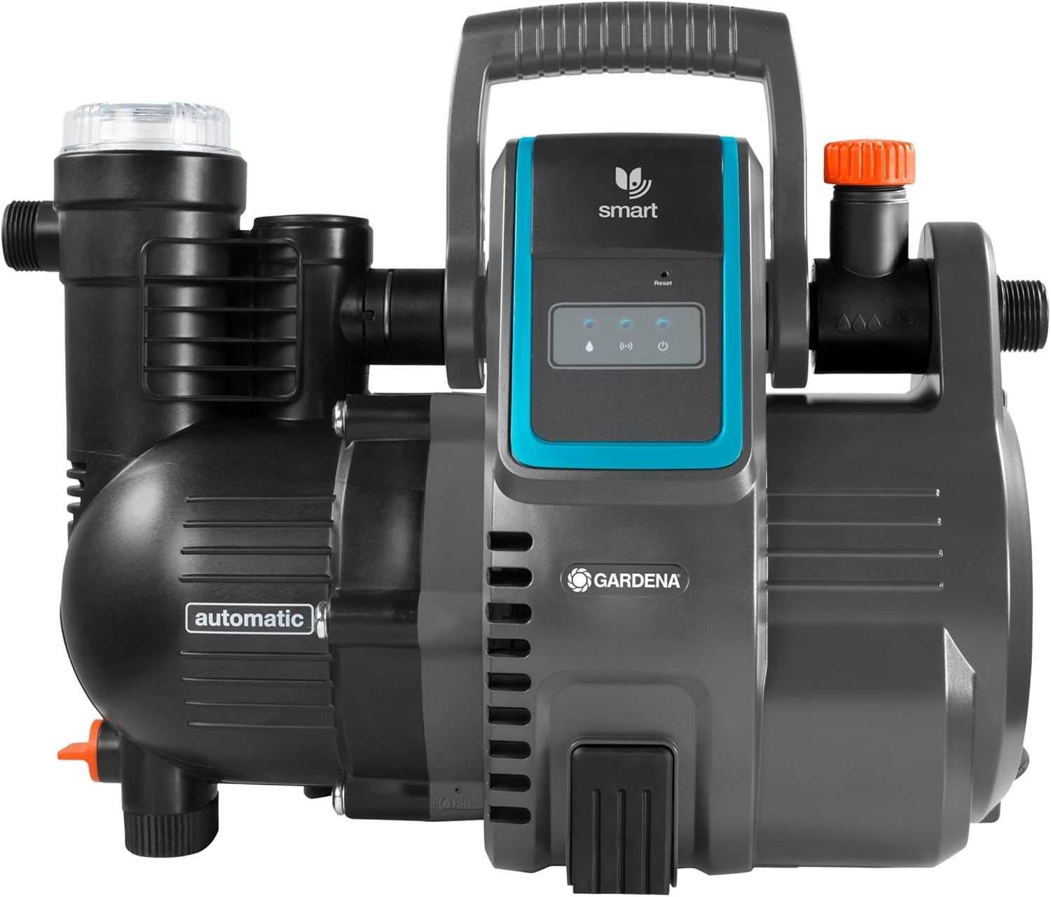 Gardena smart Pressure Pump: waterautomaat bestuurbaar via app/tablet, toevoercapaciteit 5000 l/u, onderhoudsvrij, geïntegreerd voorfilter, max. aanzuighoogte 8 m, droogloopzekering (19080-20).