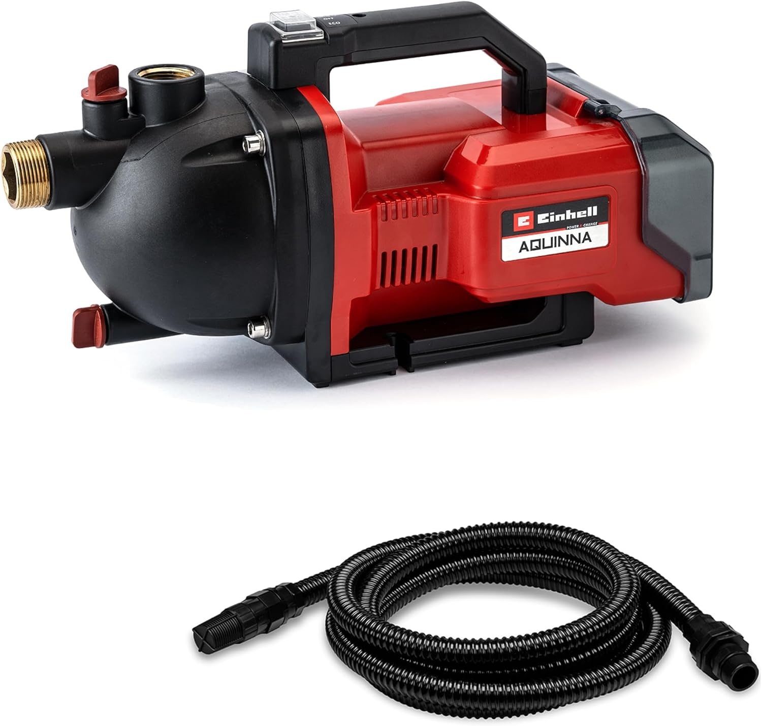 Einhell Accu-Tuinpomp AQUINNA 36/30 Set - Rood/Zwart - Inclusief 4 meter zuigslang