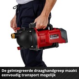 Einhell Accu-Tuinpomp AQUINNA 36/30 Set - Rood/Zwart - Inclusief 4 meter zuigslang