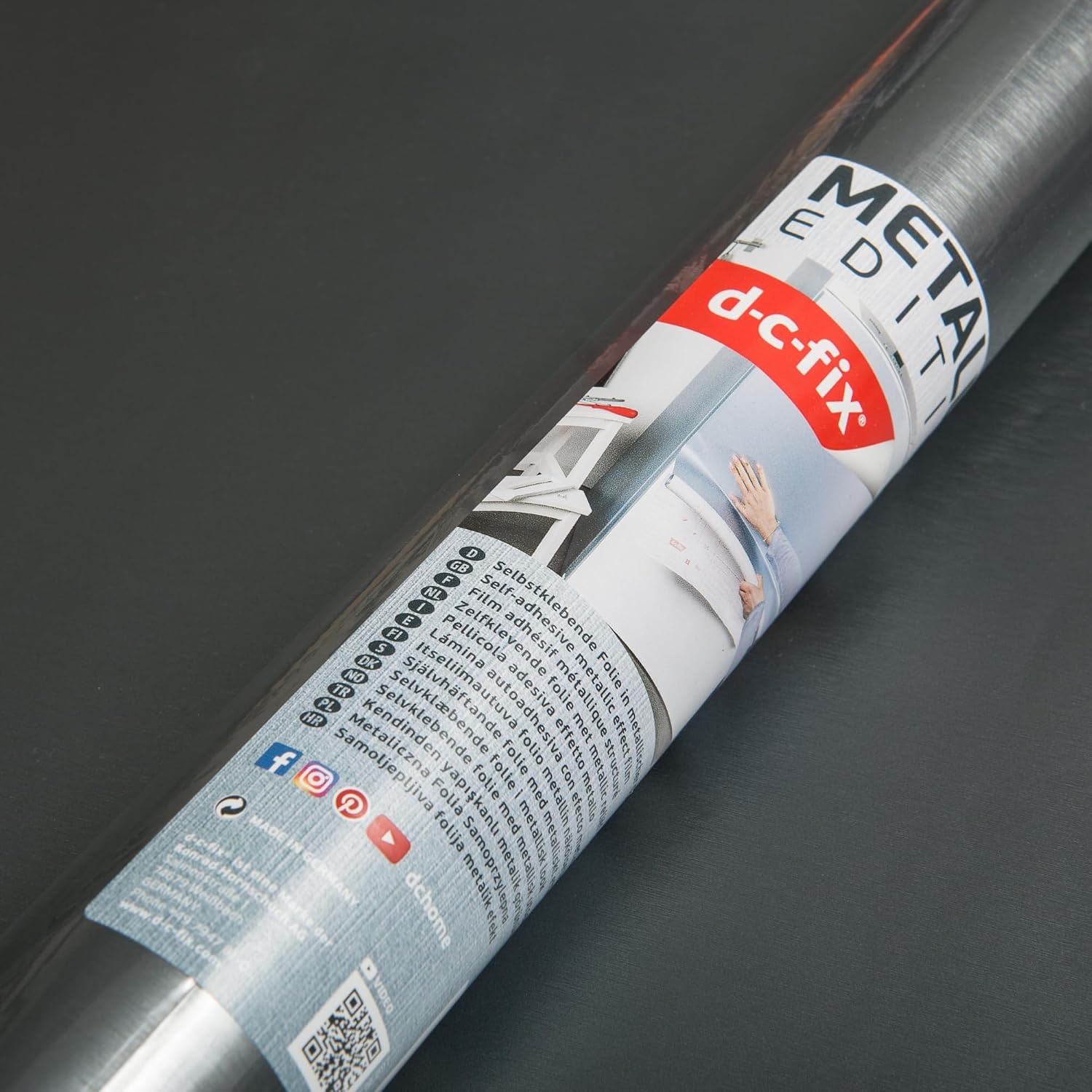 d-c-fix Zelfklevende Meubelfolie - Staalgrijs Metallic Look - 67,5 cm x 150 cm