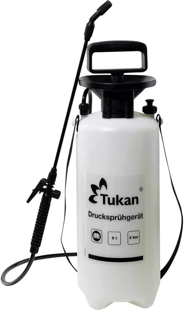 TUKAN Drukspuit 5 Liter | Tuinspuit en sproeier voor plantenbescherming | 5 L inhoud | Verstelbare sproeikop | Sproeifles voor planten | Efficiënt spuiten voor huis & tuin