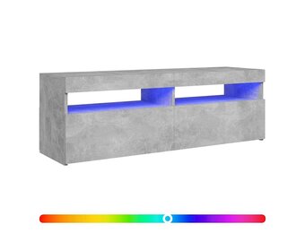 vidaXL Tv-meubel met LED-verlichting 120x35x40 cm betongrijs