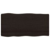 vidaXL Tafelblad natuurlijke rand 100x50x(2-4)cm eikenhout donkerbruin
