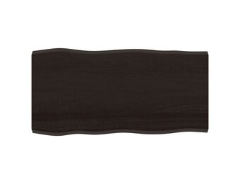 vidaXL Tafelblad natuurlijke rand 100x50x(2-4)cm eikenhout donkerbruin