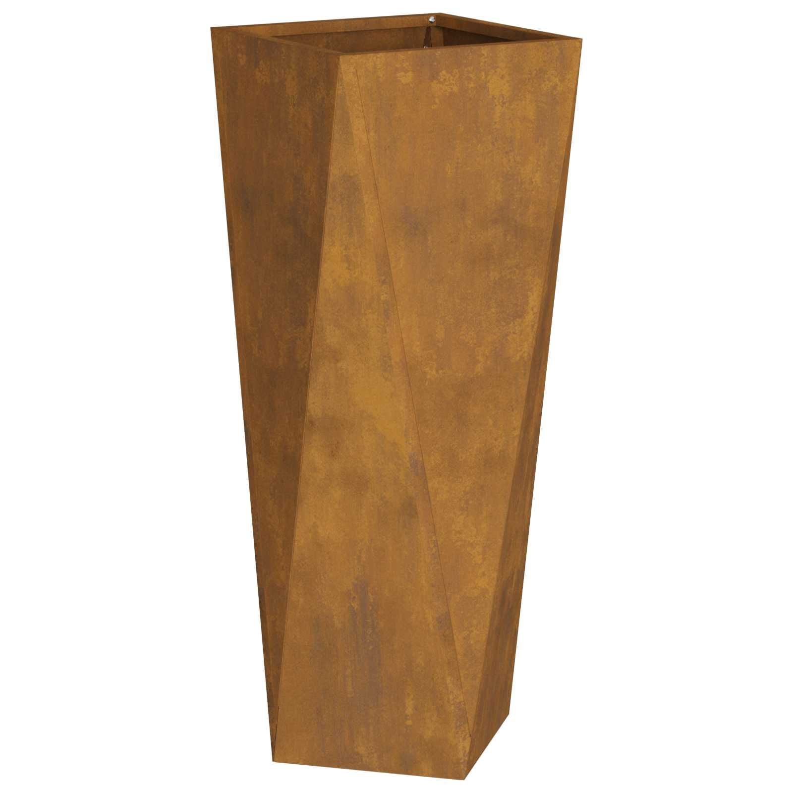 vidaXL Plantenbak 2 st Roestig 30 x 30 x 75 cm weervast staal